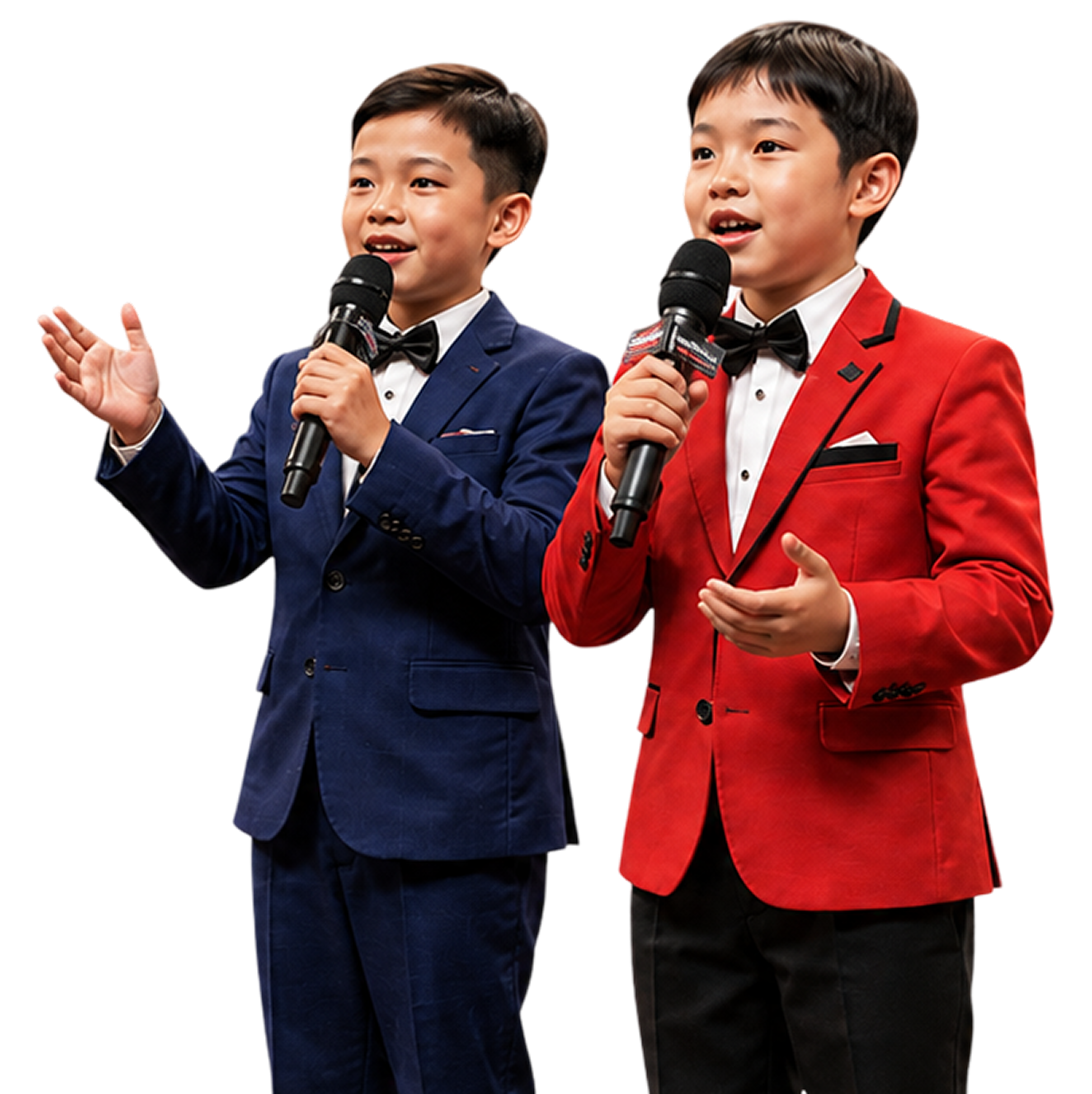 Two young speakers presenting on stage