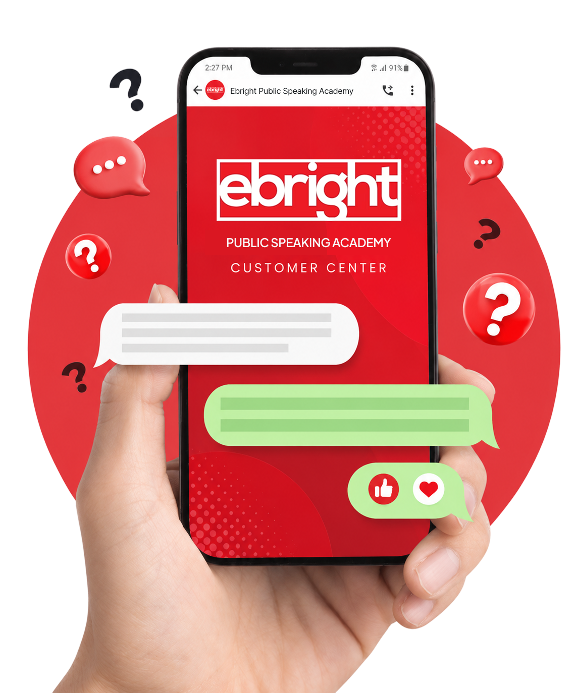 Contact illustration with Ebright branding