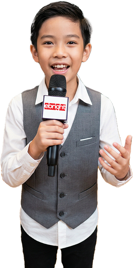 Young Ebright speaker holding a microphone