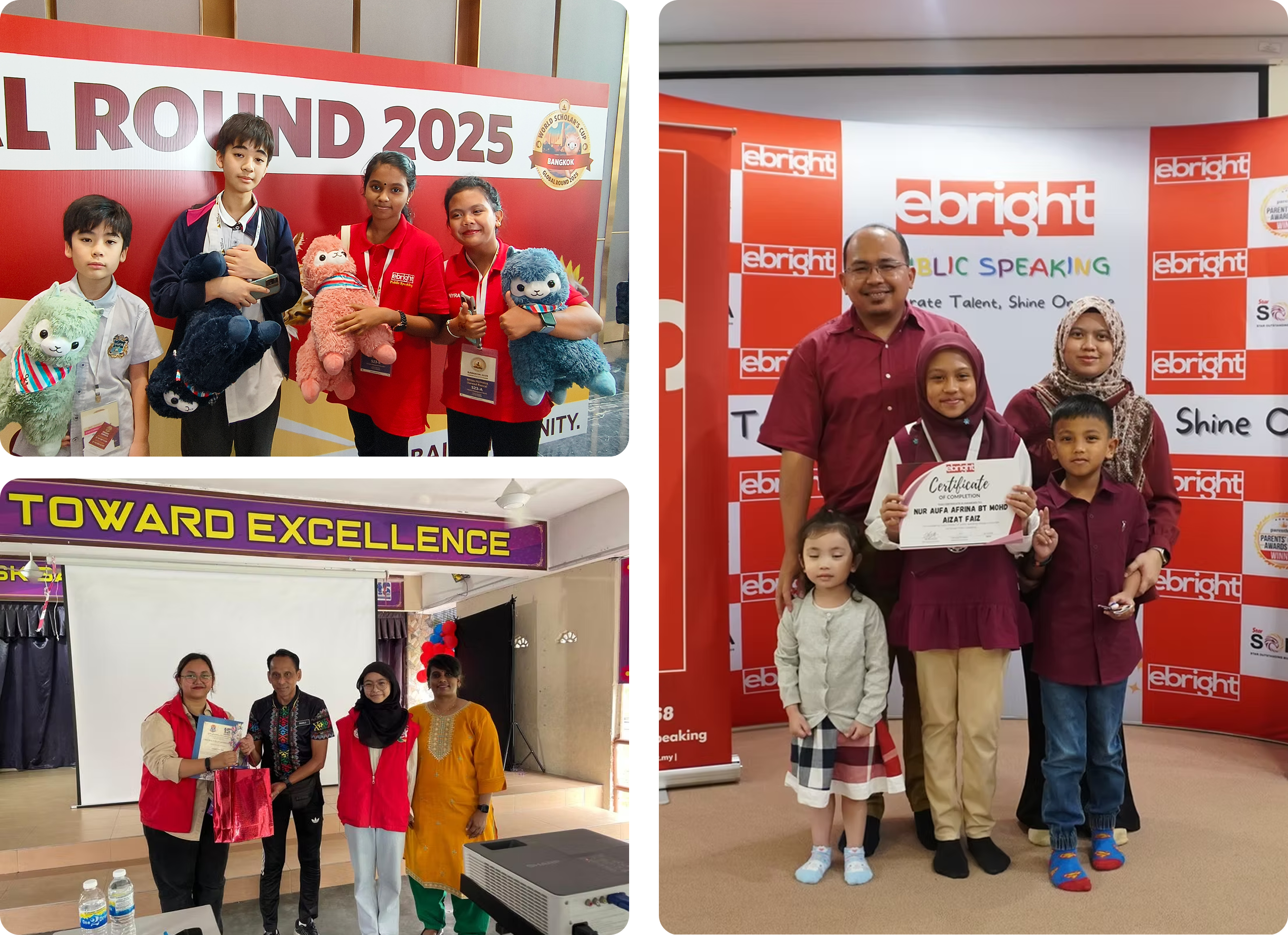 Ebright students on stage